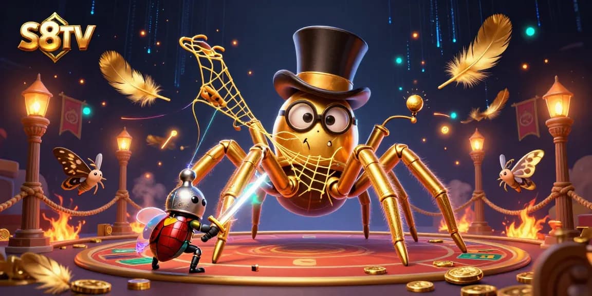 Experience S8TV's thrilling bets with unique animated characters in a vibrant casino setting.