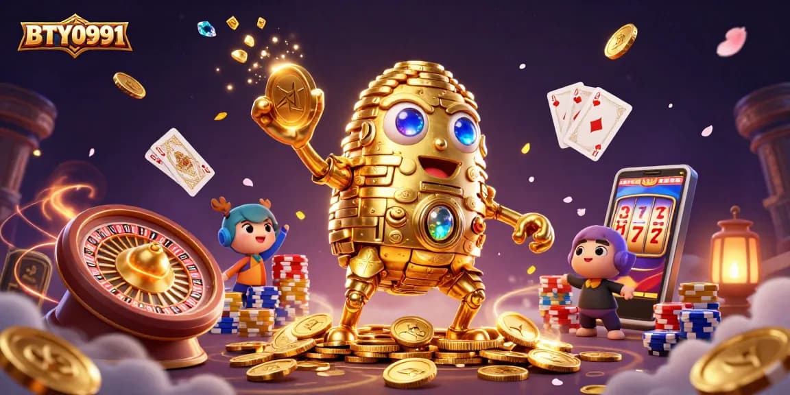 BTY0991 slots come alive with dynamic golden golem and vibrant casino elements