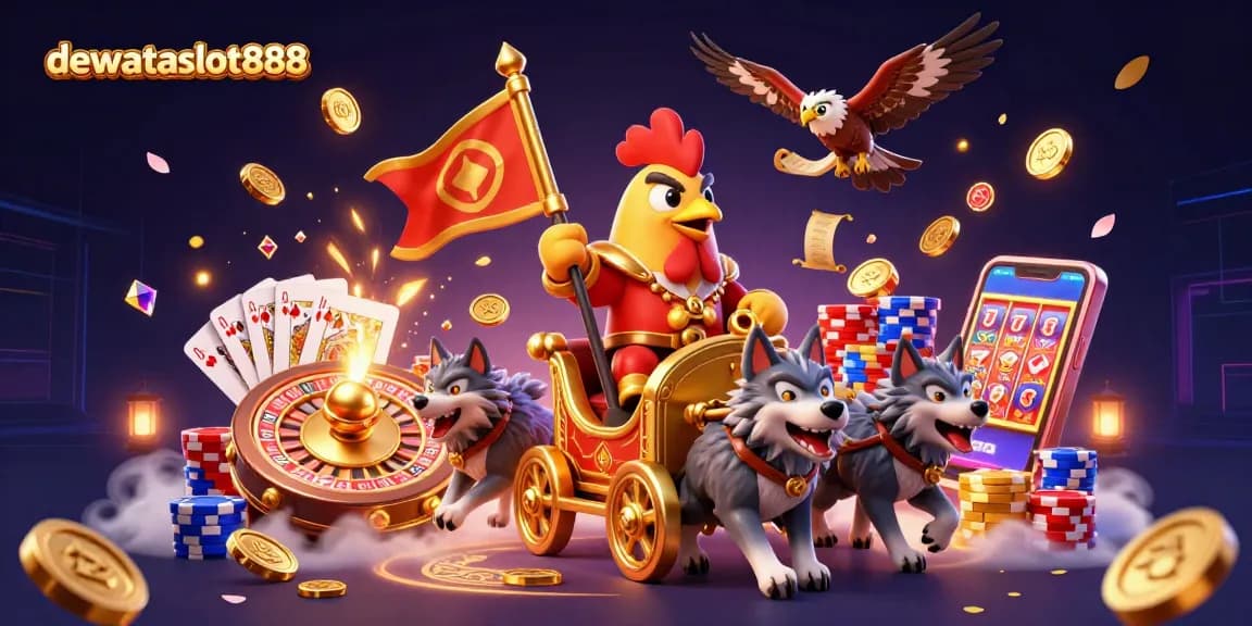 Permainan slot online meriah di dewataslot888 dengan karakter kartun dan efek kasino yang menakjubkan.