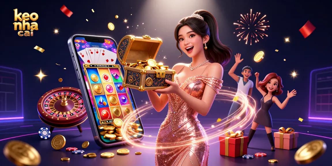 Witness the excitement at keo nha cai with stunning visuals of treasures, games, and dynamic casino action.