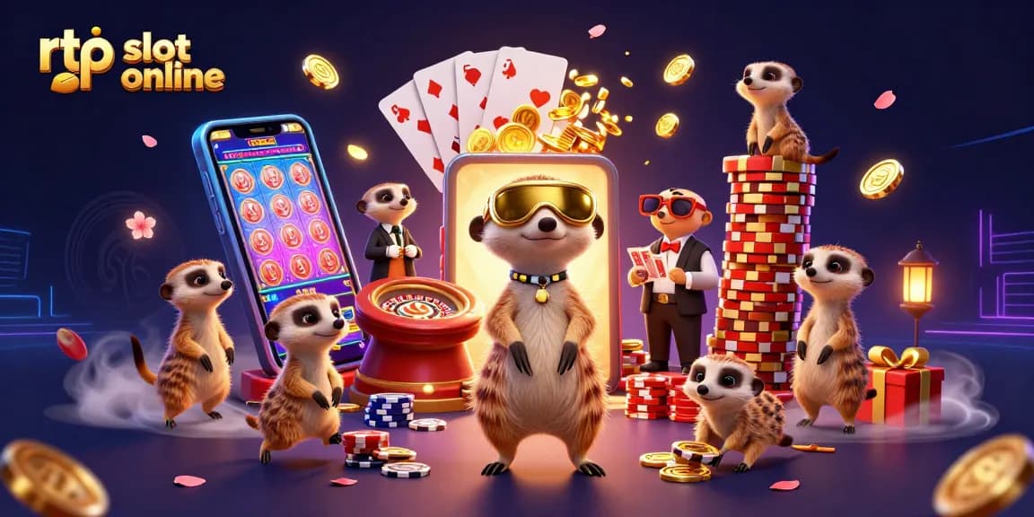 Menangkan permainan dengan rtp slot online, koloni meerkat mengelola kasino penuh warna.