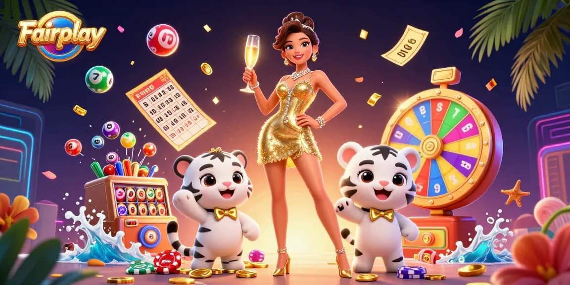 Experience Fairplay with a glamorous scene of lively lottery elements and casino excitement.