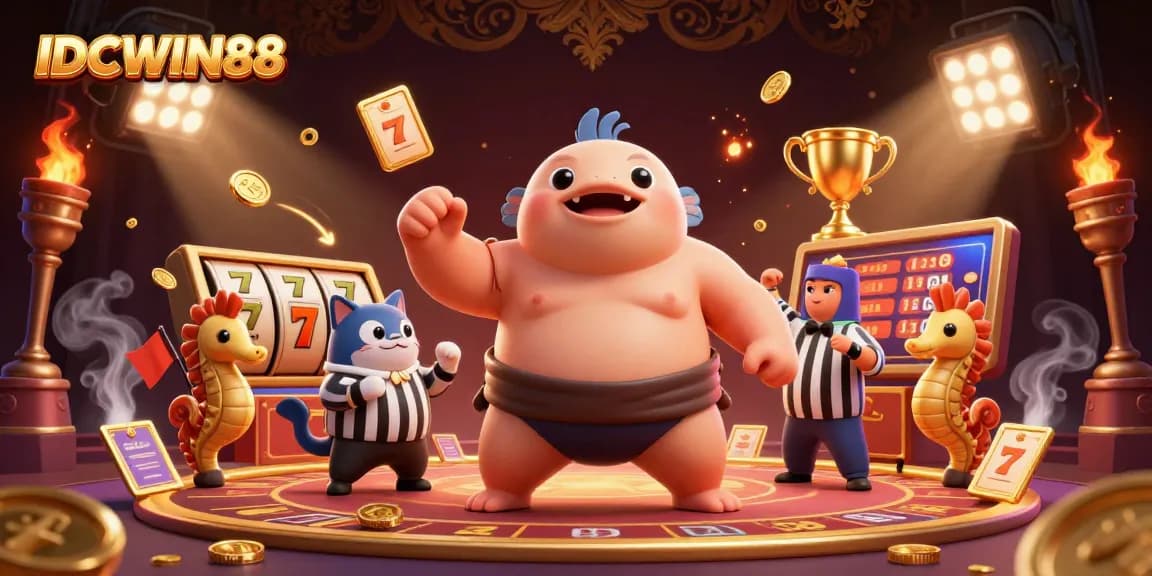 Engage with IDCWIN88's online slot games in a vibrant underwater casino scene.
