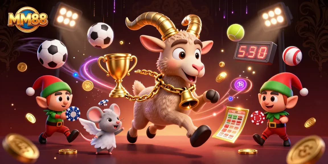 Experience the thrill of MM88 in an exciting holiday-horror casino scene with dynamic sports elements.