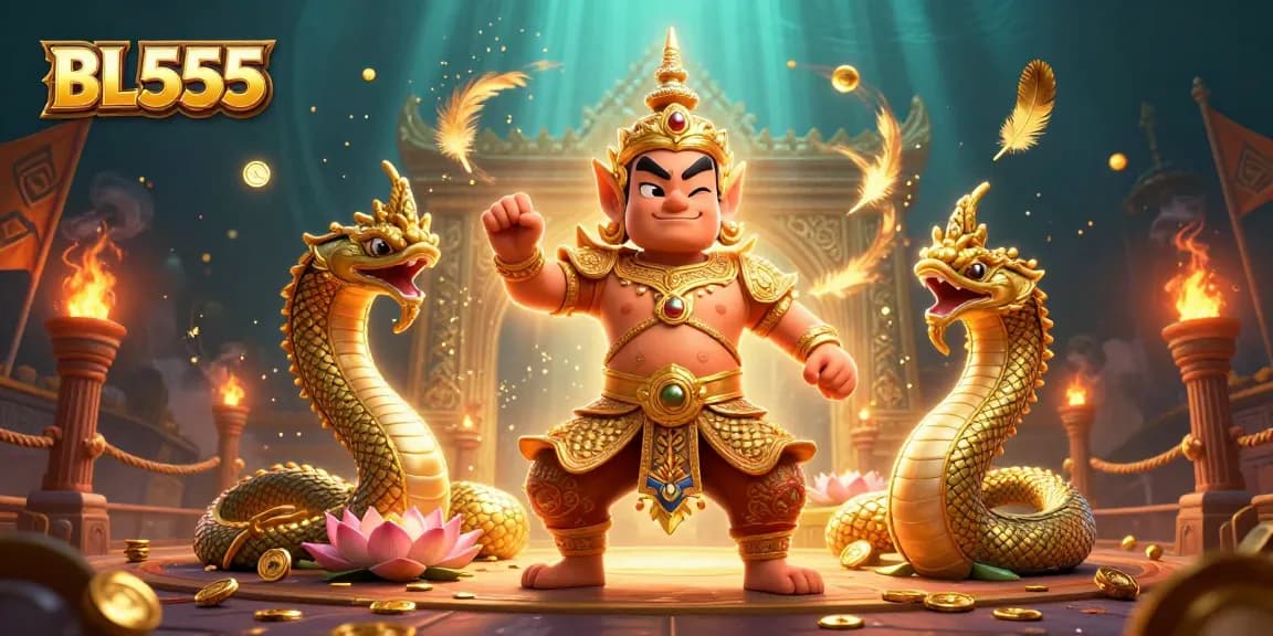 Engage with thrilling BL555 gaming adventures featuring vibrant 3D characters and dynamic casino elements.