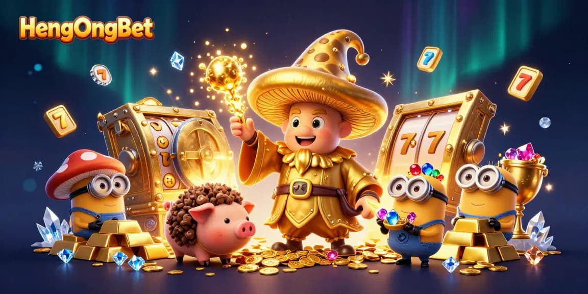 Play captivating games at HengOngBet with a magical casino scene filled with treasures.