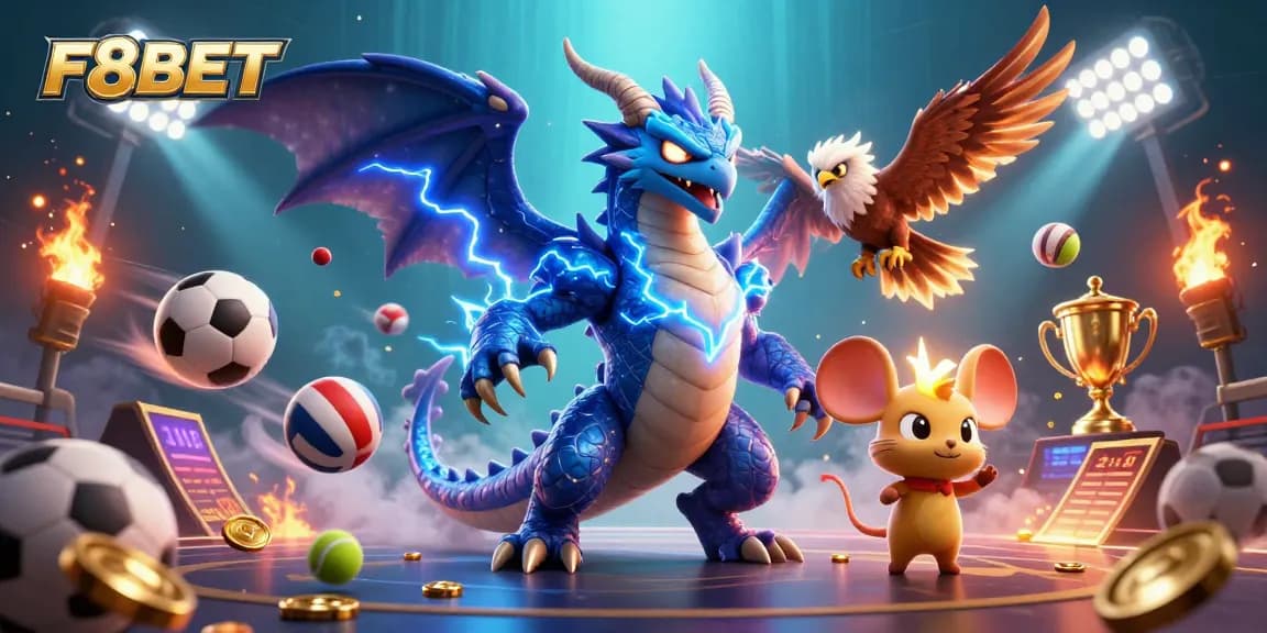 Experience thrilling gaming action with F8BET's dynamic characters and vibrant casino elements.