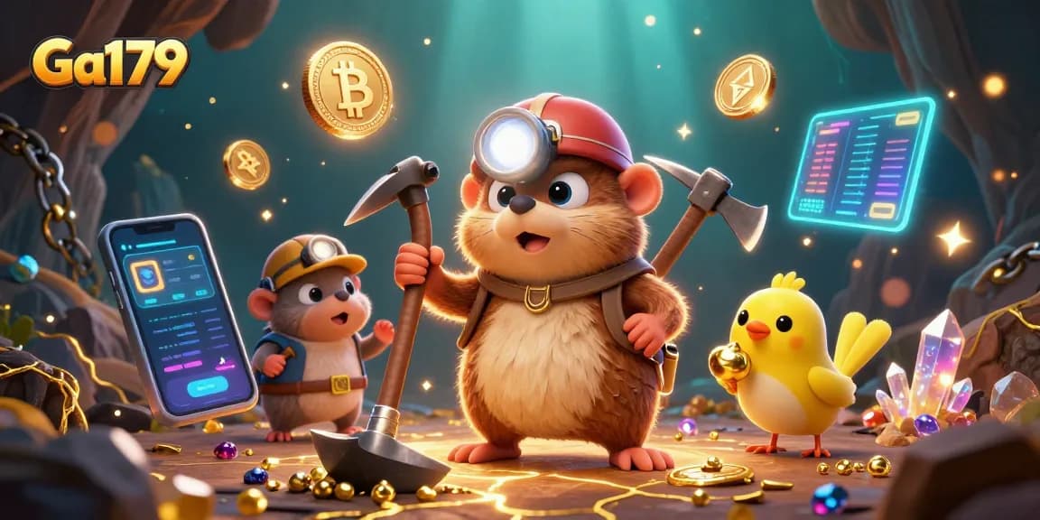 Engage with Ga179's thrilling adventure of mining and crypto excitement in a vibrant illustration.