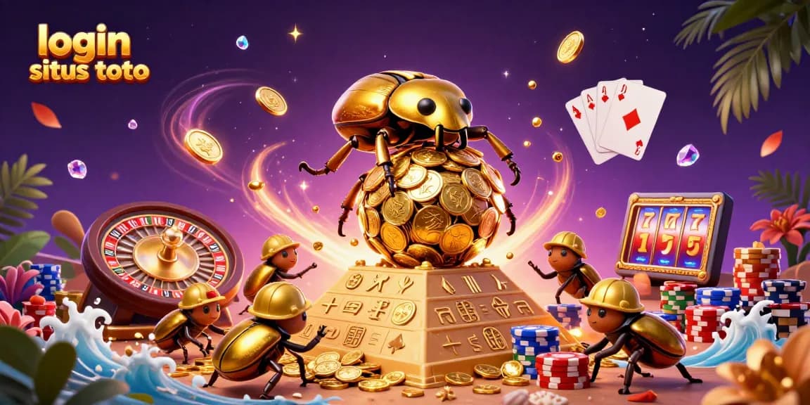Experience seamless login situs toto with our engaging casino-themed artwork showcasing dynamic characters and vibrant game elements.