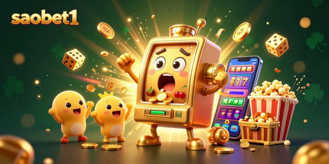 Experience thrilling jackpots at saobet1 with vibrant slot machines exploding in coins and prizes.