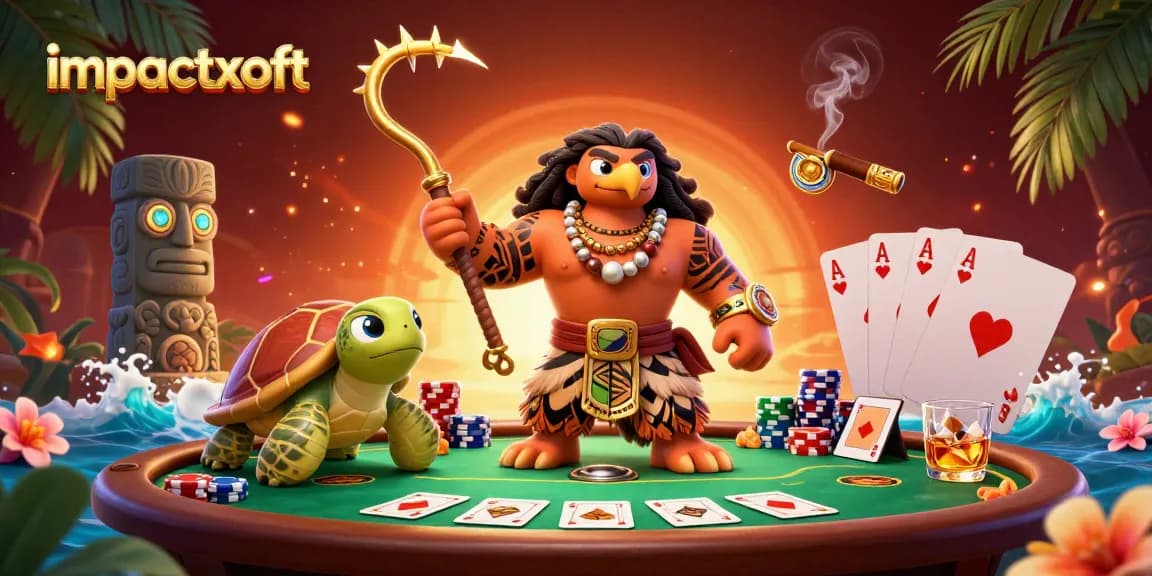 Bet big at impactxoft with a dynamic casino scene featuring poker elements and vivid characters.