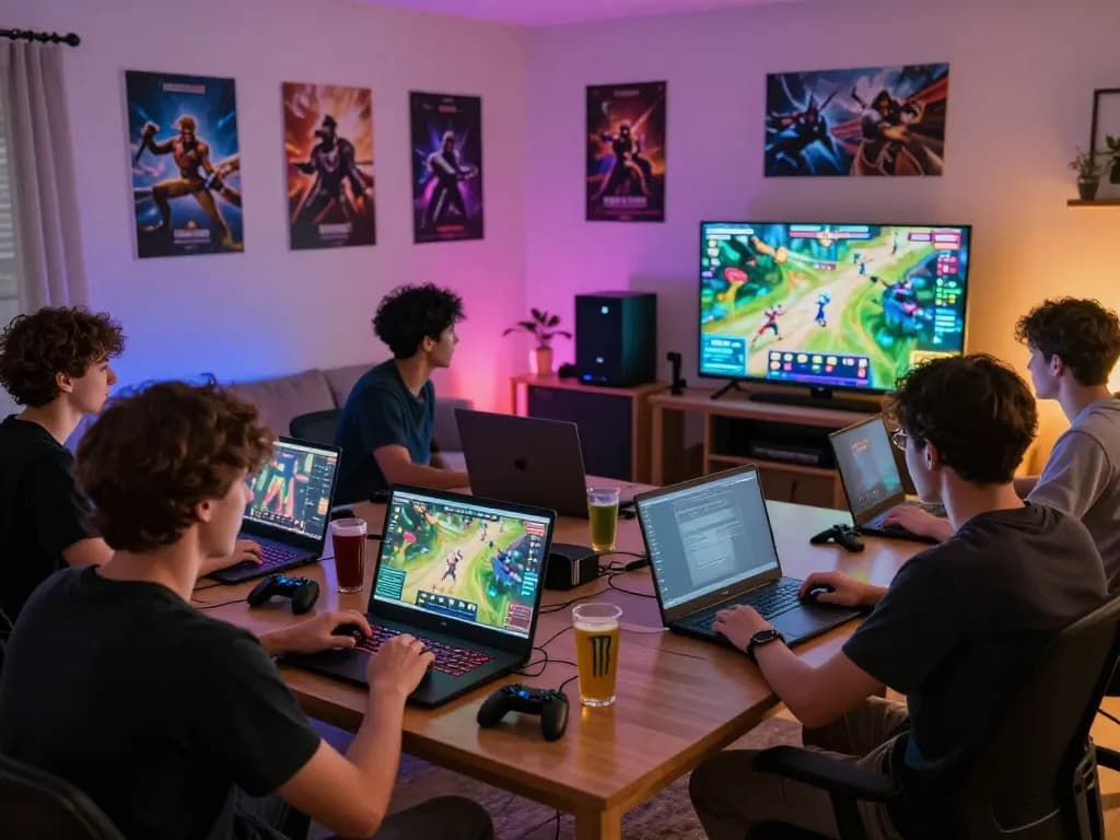 Players enjoying an exciting gaming session on Autowin88 with vibrant visuals and LED lights.