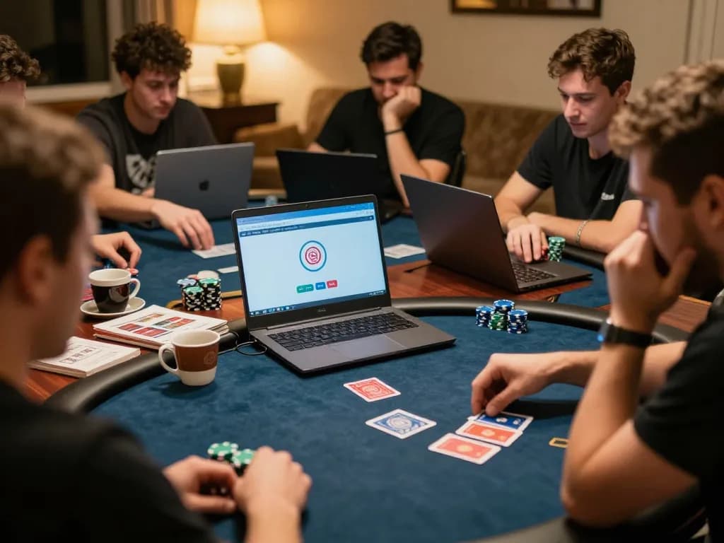Engaged players competing in an online poker tournament at maxpoker88, showcasing strategy and excitement.
