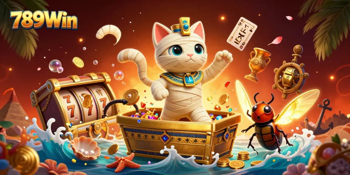 Engage with 789Win's thrilling world of slots and jackpots through a vibrant 3D casino scene.