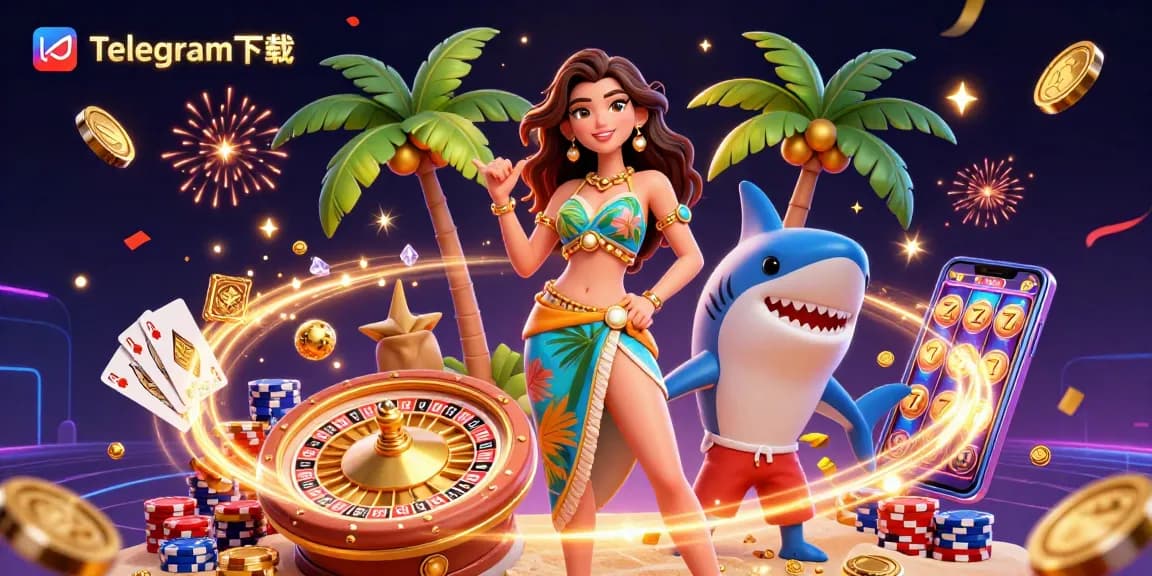在生动的赌场主题3D插图中，与Telegram下载一起玩并赢得经典游戏。