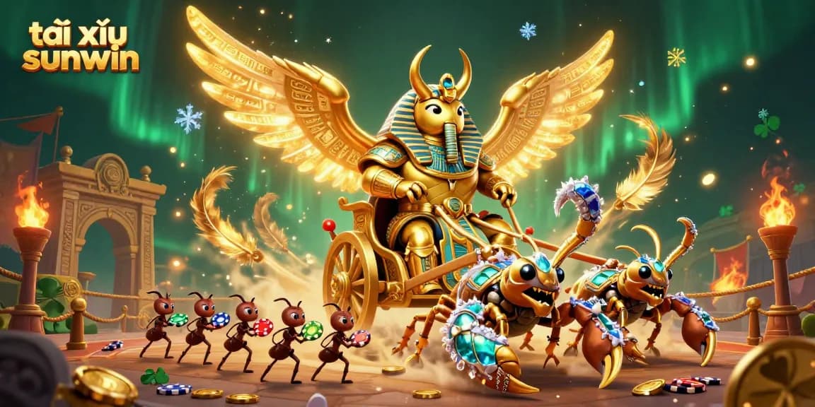 Engage in thrilling tài xỉu sunwin gameplay surrounded by vibrant 3D characters and casino elements.
