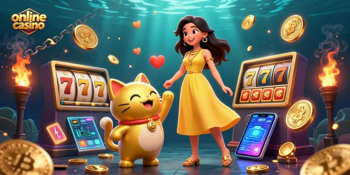 Play exciting games at the online casino with vibrant colorful visuals and interactive elements.