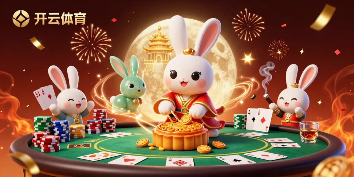 Experience exciting games at 开云体育 with a vibrant casino atmosphere featuring a mystical moon rabbit.