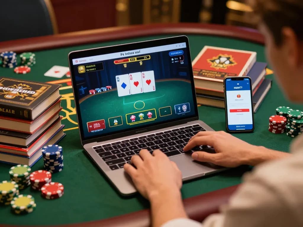 Nego77 login screen visible while participating in an intense online poker game.