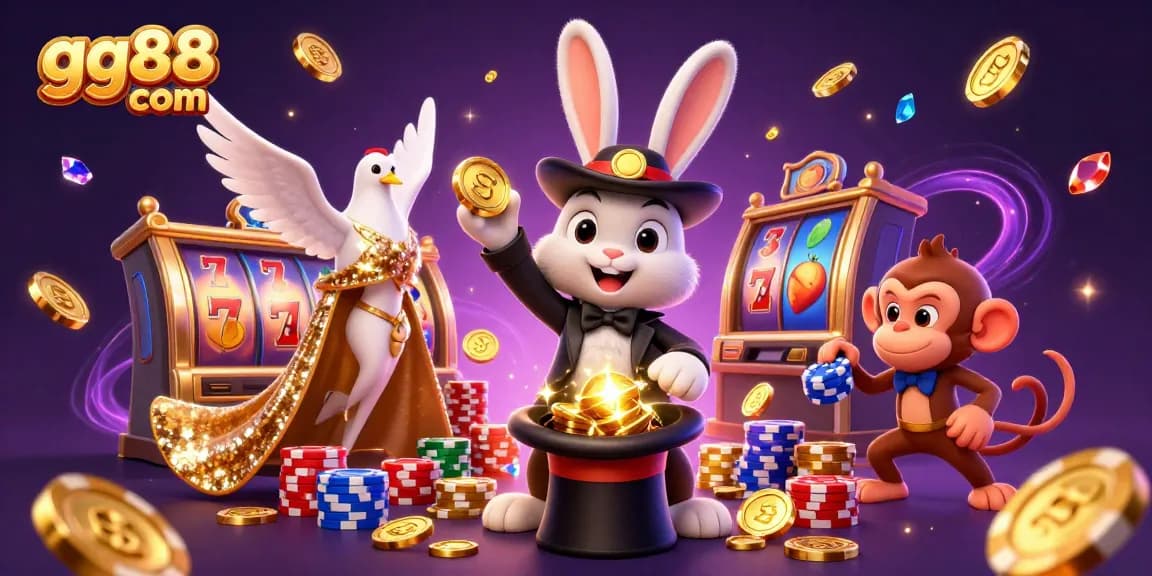 Engage in thrilling adventures with gg88 com featuring a magical rabbit and slot games.