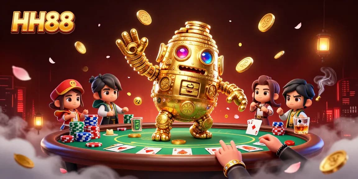 Experience the thrilling world of HH88 with dynamic casino elements in an ultra-detailed 3D scene.