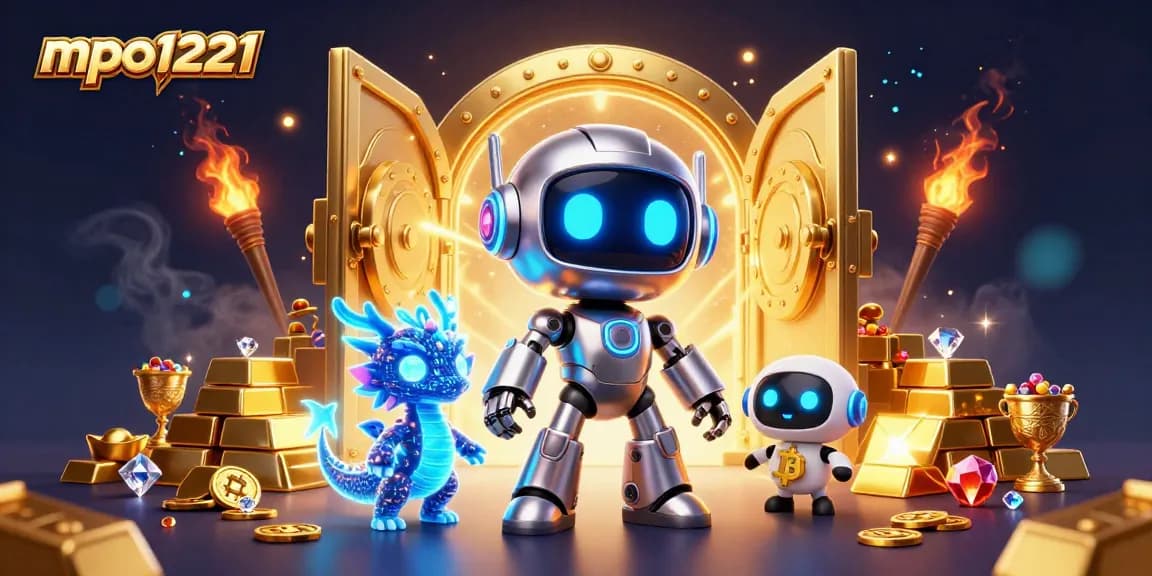 Menangkan permainan mpo1221 dengan robot cyberpunk dan harta karun berkilauan yang mengelilingi mereka.