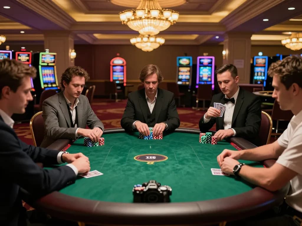 Engaging poker game dynamics at cm88seo casino with players strategizing amid luxurious ambiance.