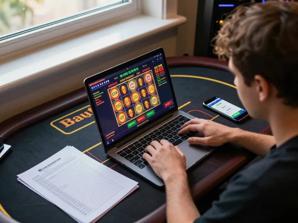 Engaged player exploring f8betz online casino interface with live dealer and slots.