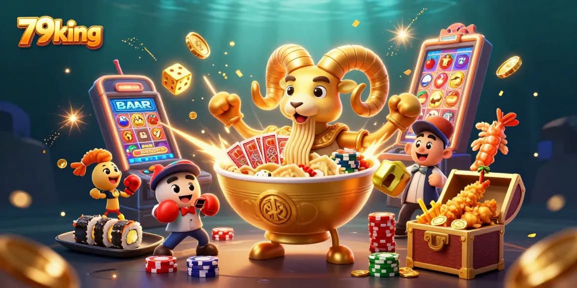 Engage with 79king's exciting casino scene featuring vibrant characters, dynamic slots, and thrilling jackpots.