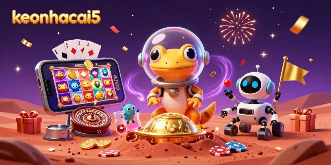 Experience thrilling gambling with keonhacai5 as a Martian gecko discovers a golden casino.