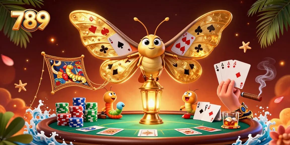 Engage in strategic gambling with a vibrant 789 casino scene featuring dynamic poker elements.