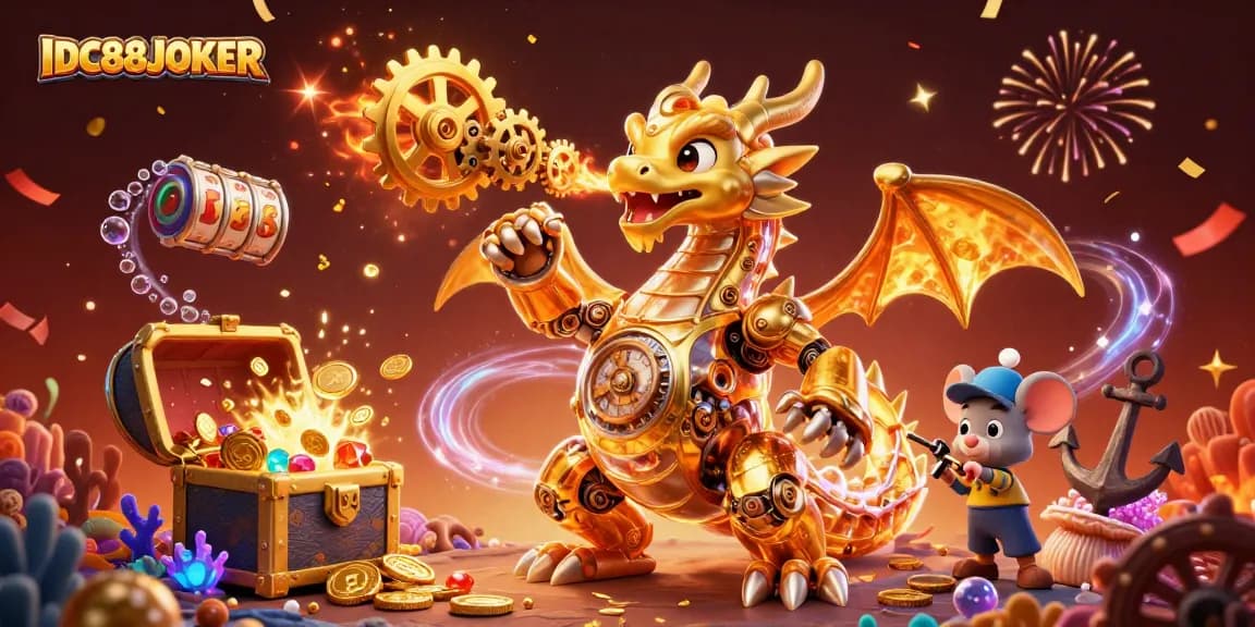 Experience thrilling gameplay at IDC88JOKER with dynamic slot reels and vibrant casino elements.
