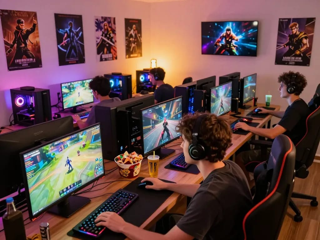 Engaged players at mantra88 gaming community showcasing vibrant home setups and excitement.