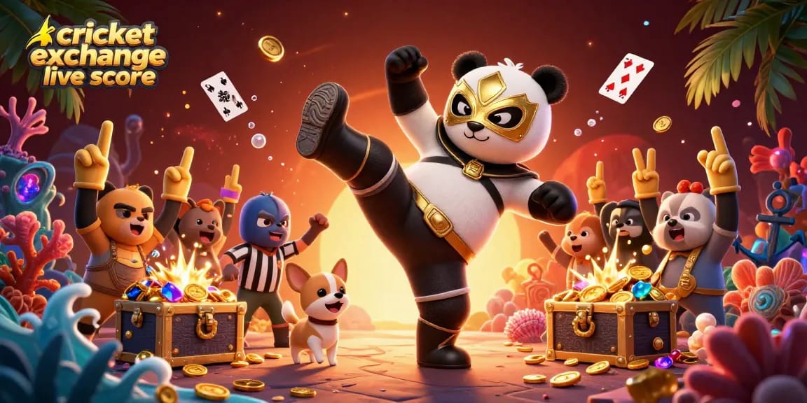 Engage with cricket exchange live score as animated characters celebrate a thrilling match with cash prizes and excitement.