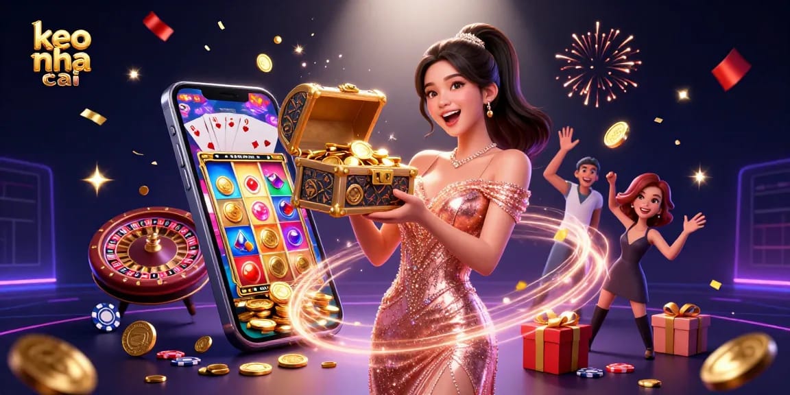 Witness the excitement at keo nha cai with stunning visuals of treasures, games, and dynamic casino action.