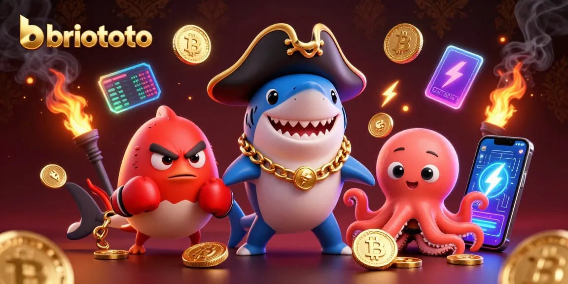 Briototo's thrilling gameplay experience captures cool 3D pirate characters amid vibrant crypto elements.