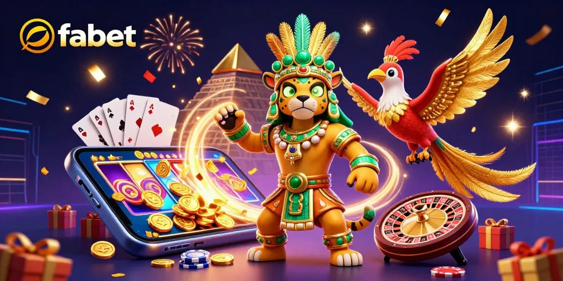 Experience the excitement of fabet's slots with vibrant casino characters and dynamic game elements.