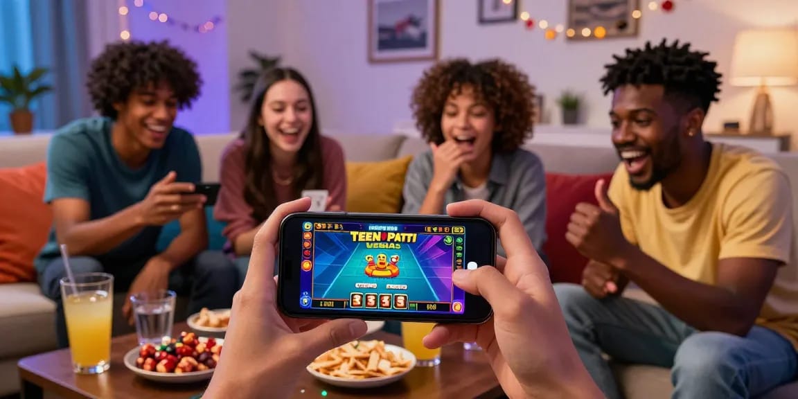 Friends enjoying Teen Patti Vegas on the best platform for mobile casino gaming with exciting rewards.