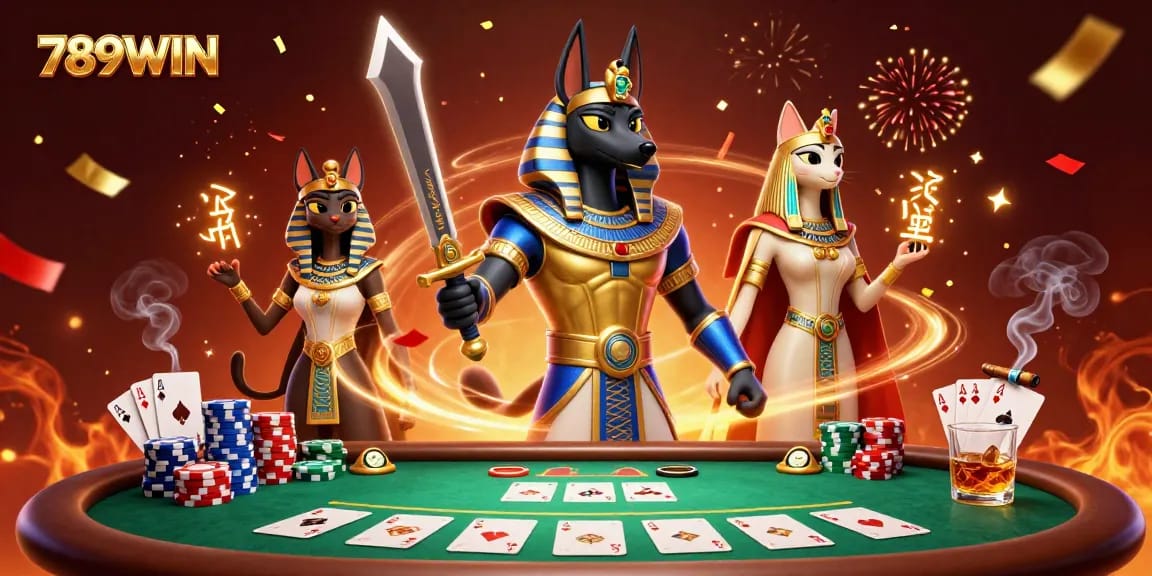 Play exciting games at 789WIN with vibrant poker chips and characters in a dynamic scene.