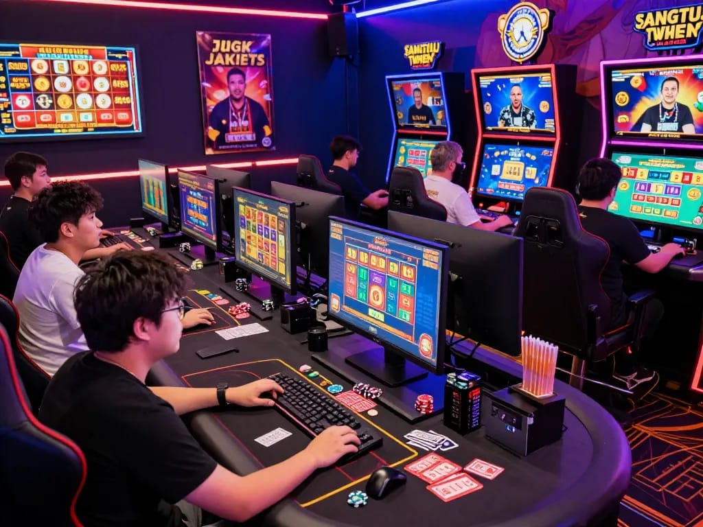 Players enjoying wraungtoto online Togel games in vibrant gaming environment