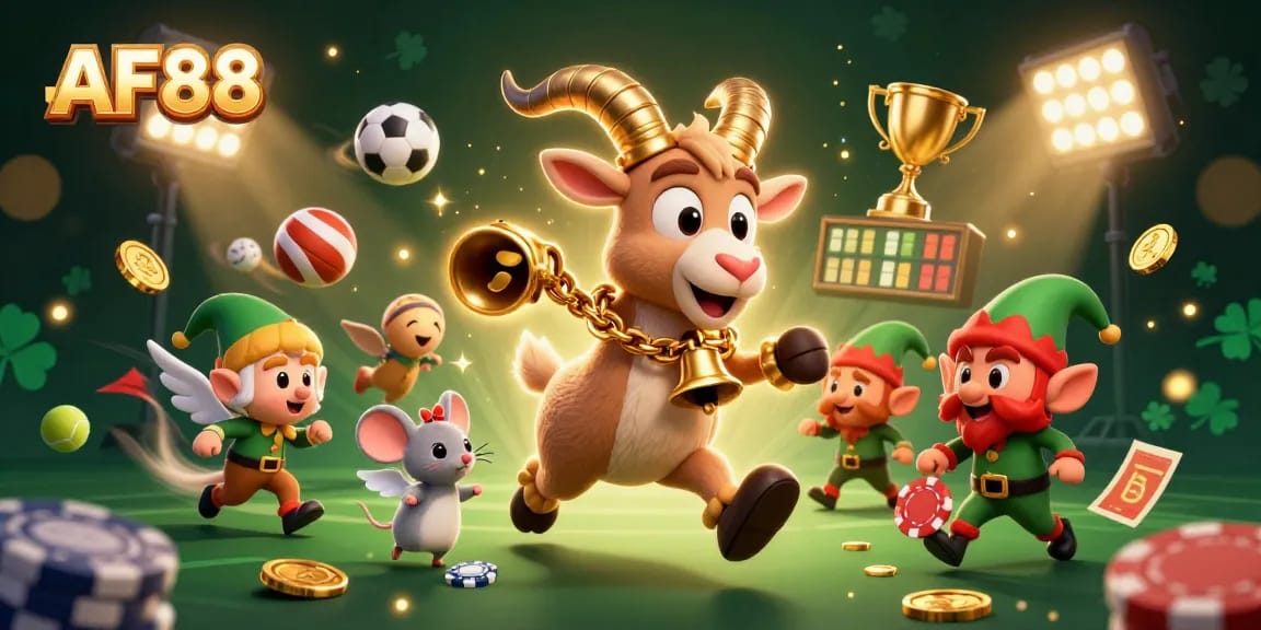 Experience AF88's vibrant casino thrills with Krampus, angel mouse, and naughty gremlins stealing chips
