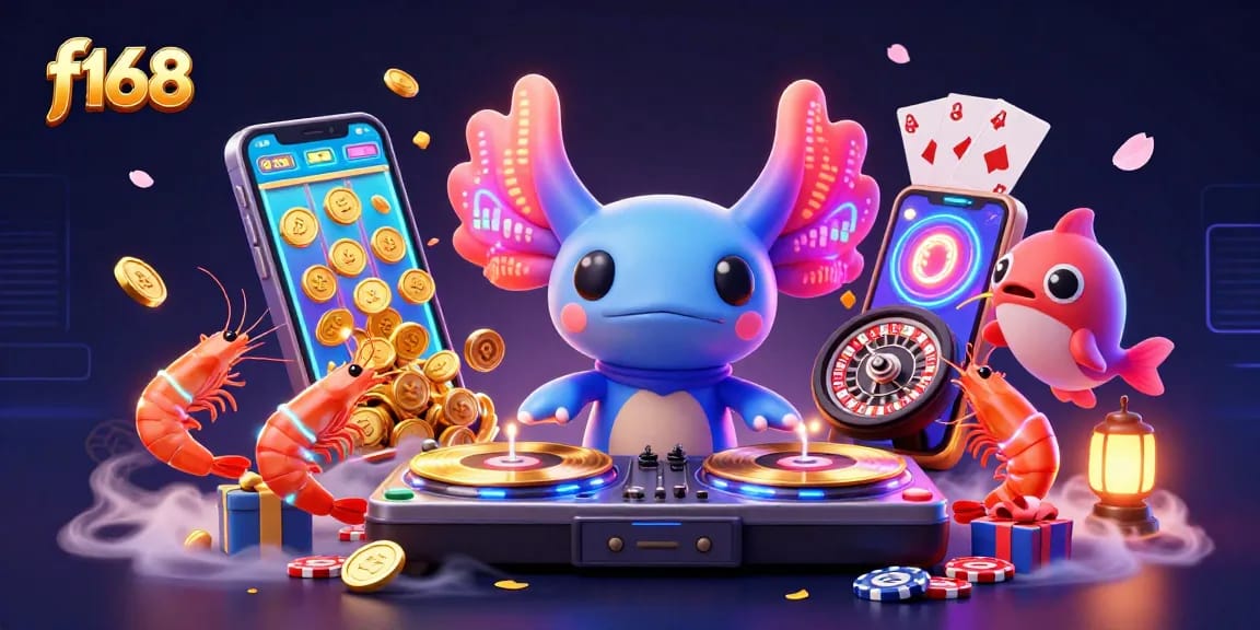 Spin to win at f168 with vibrant 3D casino characters and dynamic gaming elements.