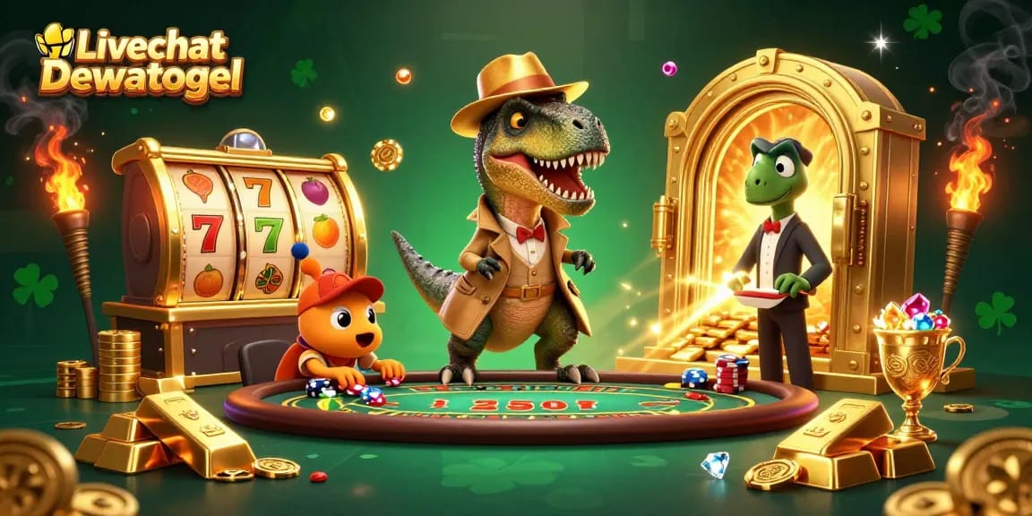 Experience thrilling gameplay with Livechat Dewatogel as spirited characters interact at a dynamic blackjack table.
