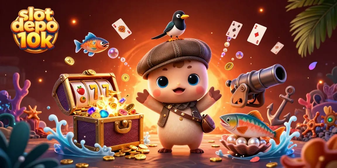 Menangkan permainan dengan slot depo 10k sambil menikmati harta karun bawah laut dan karakter lucu.