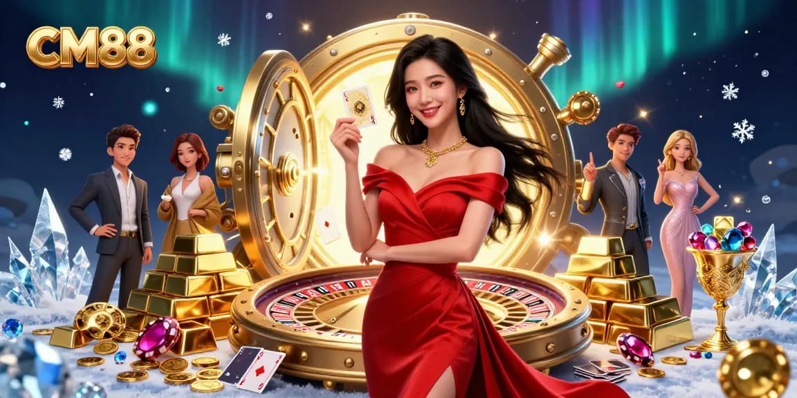 Experience the thrill of CM88 with glamorous roulette and stunning visuals in this 3D casino scene.