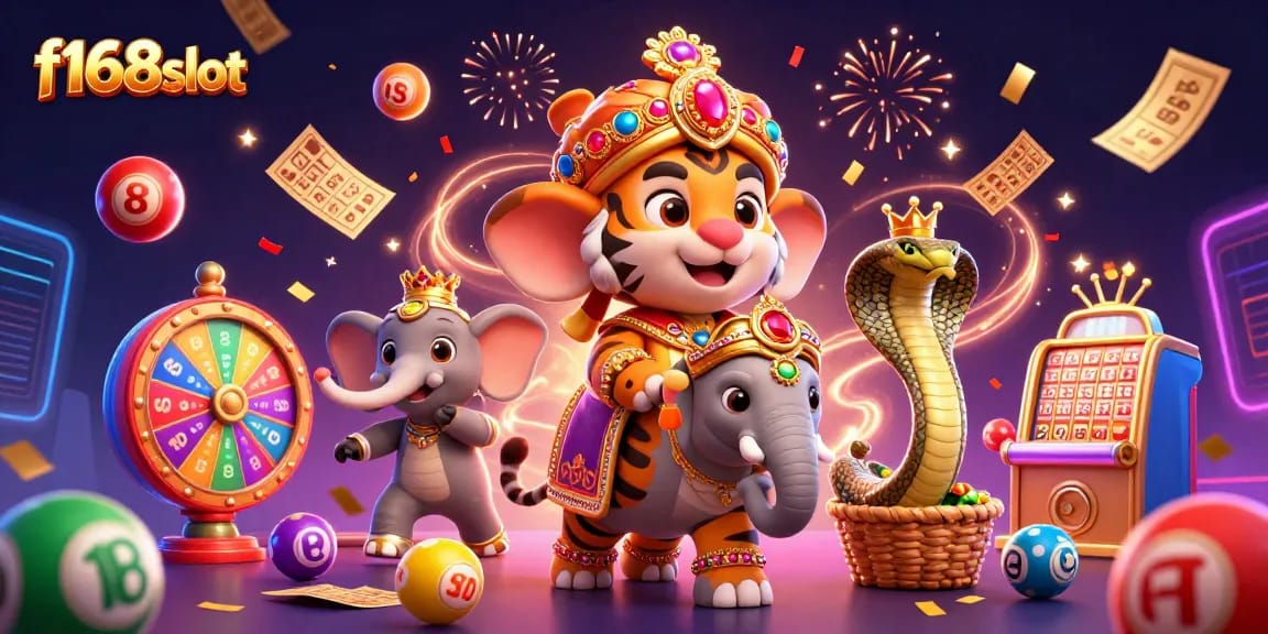 Experience the excitement of f168slot with vibrant game elements in a rich dynamic scene.