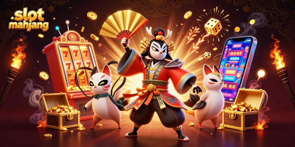Experience the excitement of slot gacor mahjong with vibrant visuals of gaming action and character interactions.