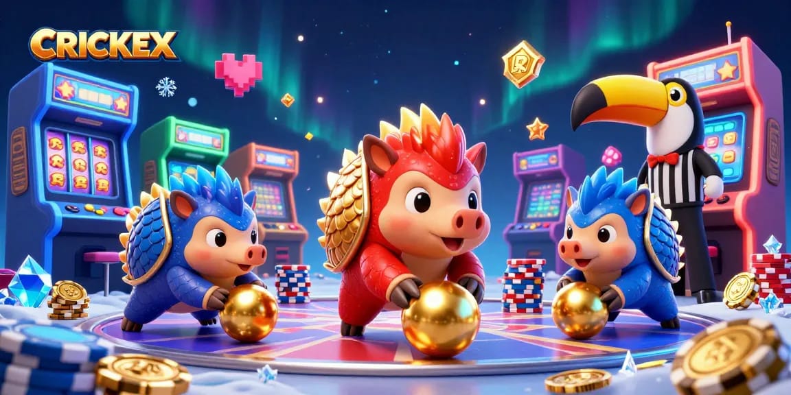 CRICKEX offers exciting betting experiences with lively pangolins and vibrant casino game elements.