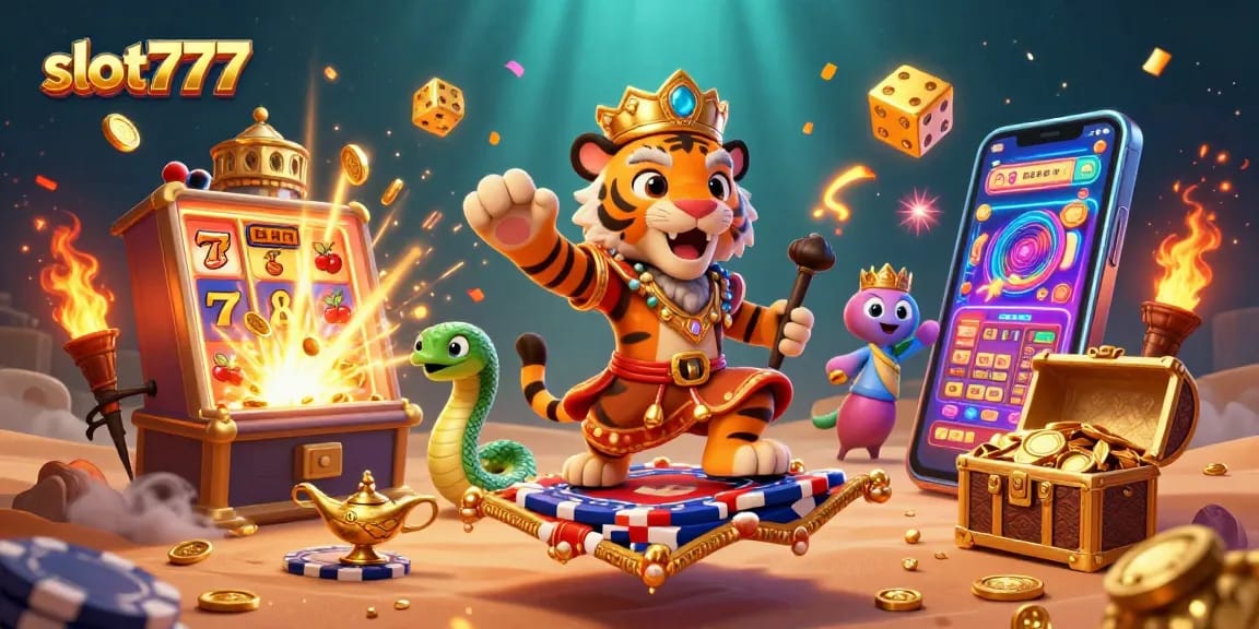 Experience thrilling slot777 action with vibrant 3D characters and jackpot symbols in casino extravaganza.