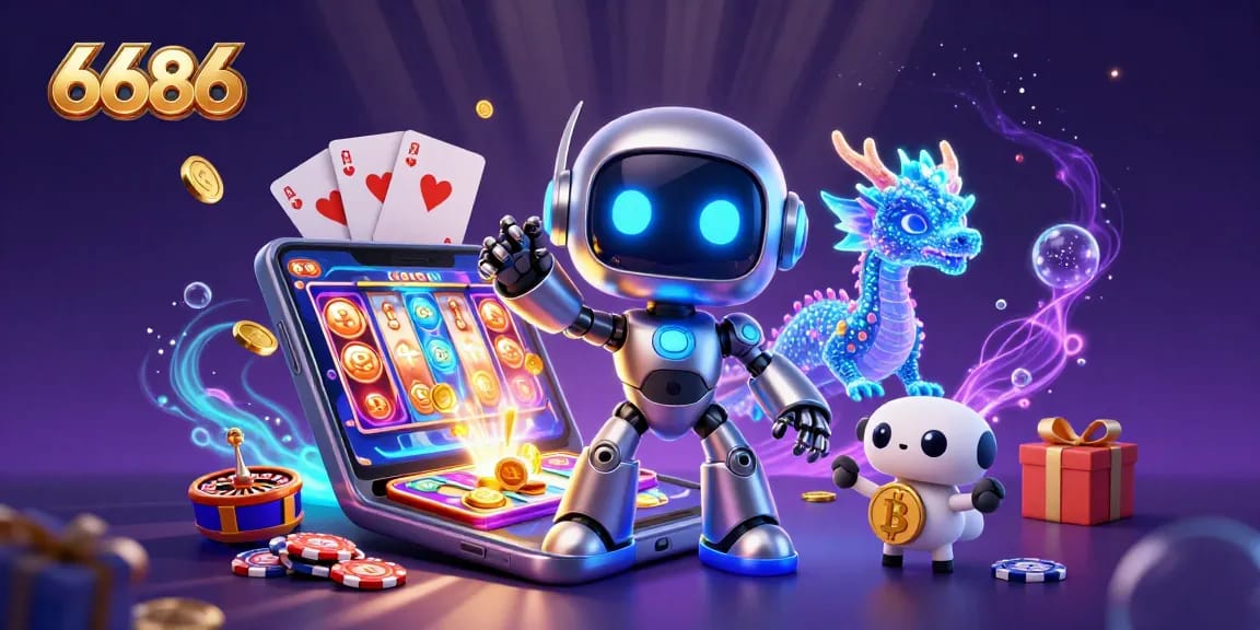 Experience thrilling gambling with 6686, as you engage with vibrant slot games and 3D characters.